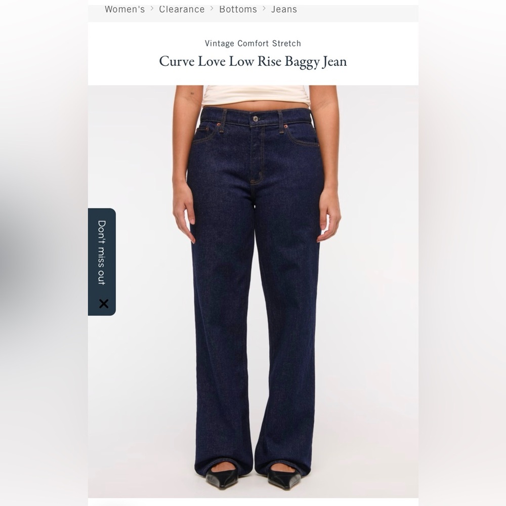 Abercrombie baggy low rise jeans curve love